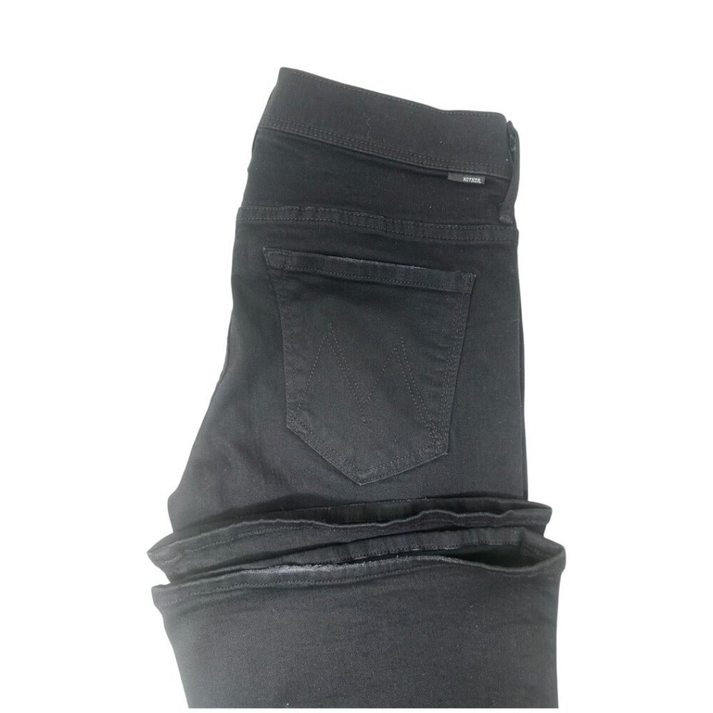 Mother The Cruiser Flare Jeans In Not Guilty Size 27 Stretch Black Denim - Picture 7 of 13